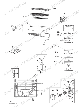 Взрыв-схема холодильника Electrolux EUF27301W - Схема узла C10 Cold, users manual